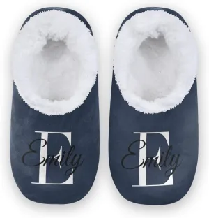 Solid Color Personalized House Slippers for Women Custom Women's Fuzzy Slippers for Indoor Outdoor Slippers with Fleece Lining Winter Slippers Bedroom Shoes for Men