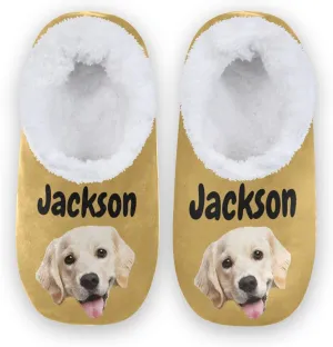 Solid Color Personalized House Slippers for Women Custom Women's Fuzzy Slippers for Indoor Outdoor Slippers with Photo Soft Non Slip Slippers Casual House Shoes for Men