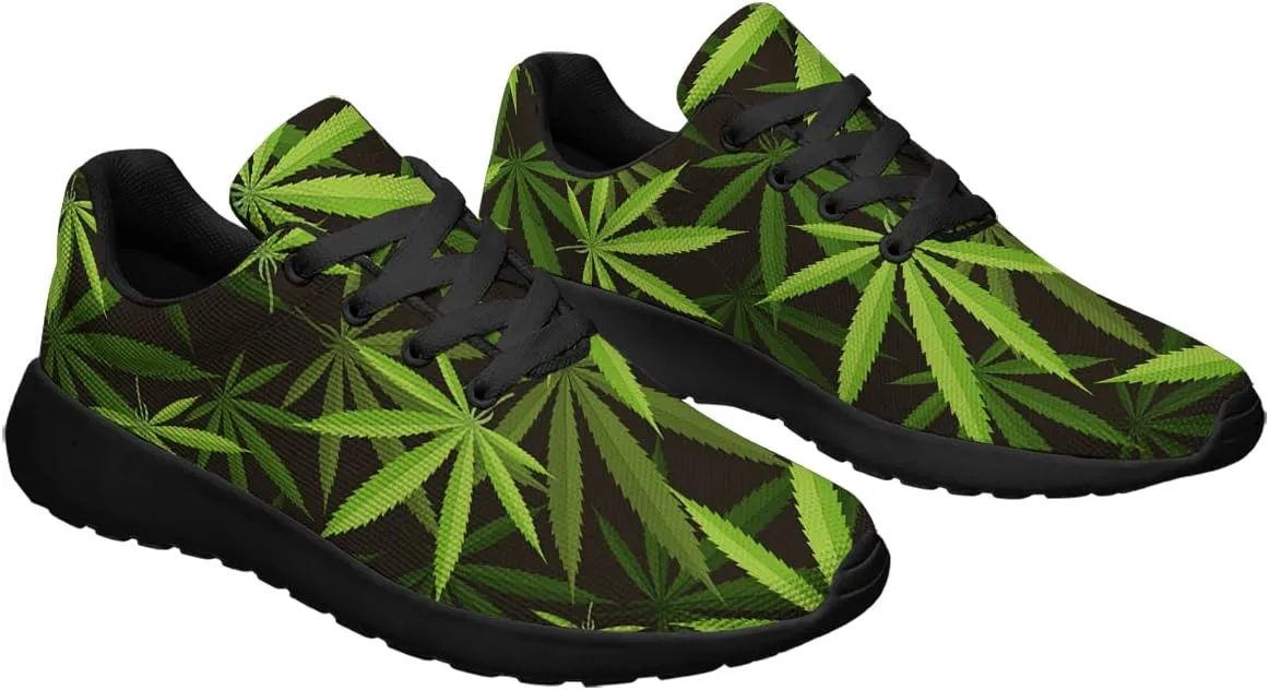 Sonzj-II Marijuana Shoes Men Women Custom Fashion Pot Leaf 420 Weed Sneakers Cannabis Leaf Running Tennis Shoes