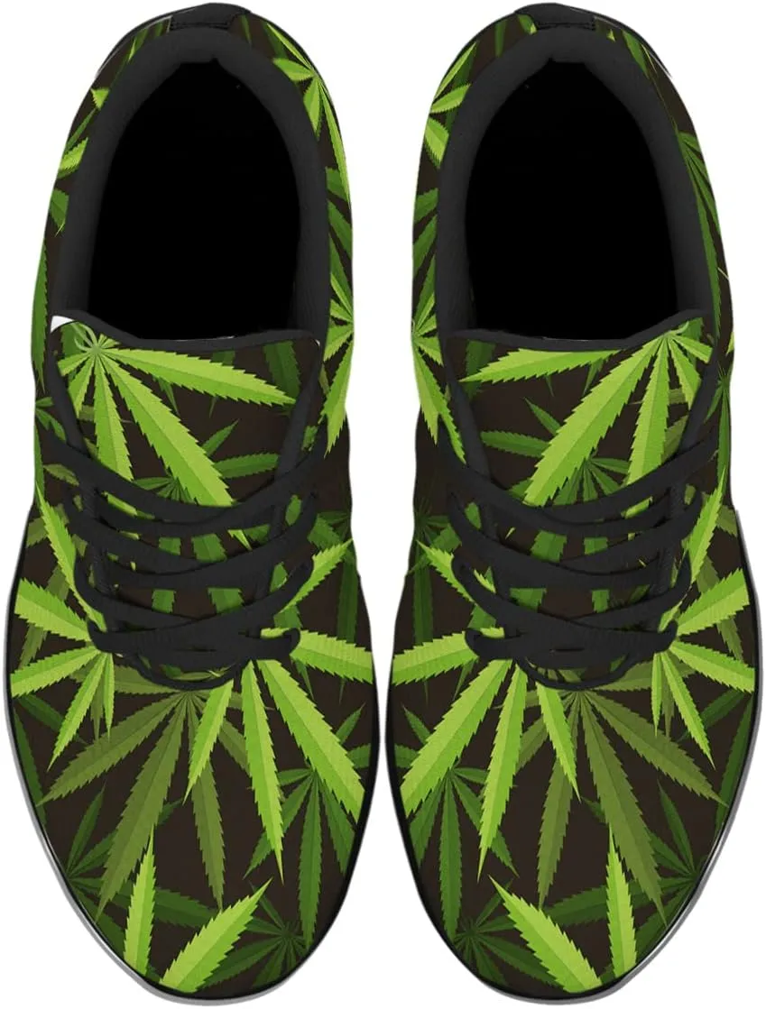 Sonzj-II Marijuana Shoes Men Women Custom Fashion Pot Leaf 420 Weed Sneakers Cannabis Leaf Running Tennis Shoes