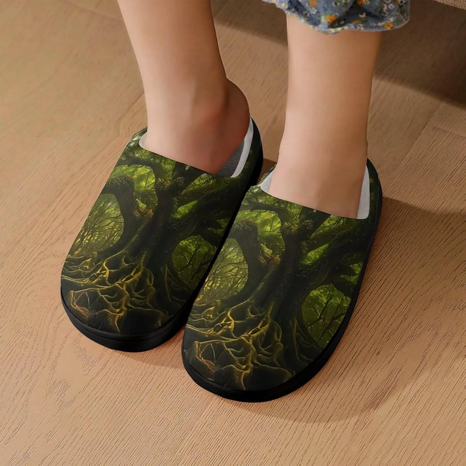 South Carolina Angel Oak Tree Kids Toddler Cotton Slippers Slip-on House Shoes for Bedroom Indoor Outdoor