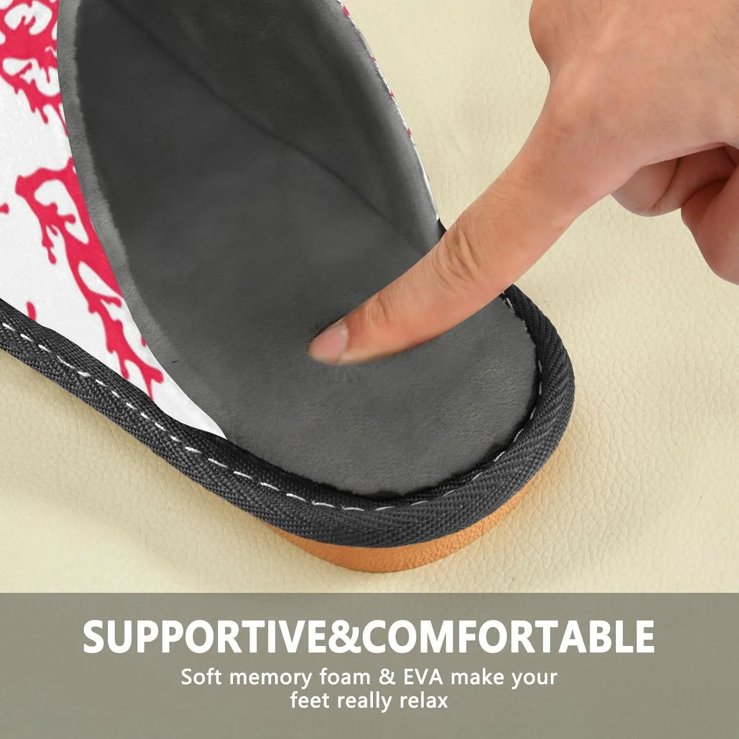 Spa Slippers Indoor House Fuzzy Slippers Soft Memory Foam Non-Slip Home Slipper Winter Shoes For Bedroom Hotel Travel 4-11