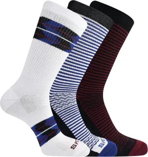 Sperry Men's Cotton Boat Crew Socks-3 Pair Pack-Arch Support and Comfort Footbed Cushioning