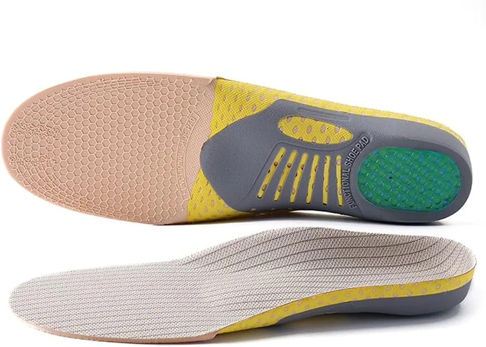 Sports Correction Elastic Breathable Deodorant Running Air Cushion Insole Men's Shoes Women's Insoles Orthopedic Pad Memory Foam(4 Pairs,41-46(Free Cut))