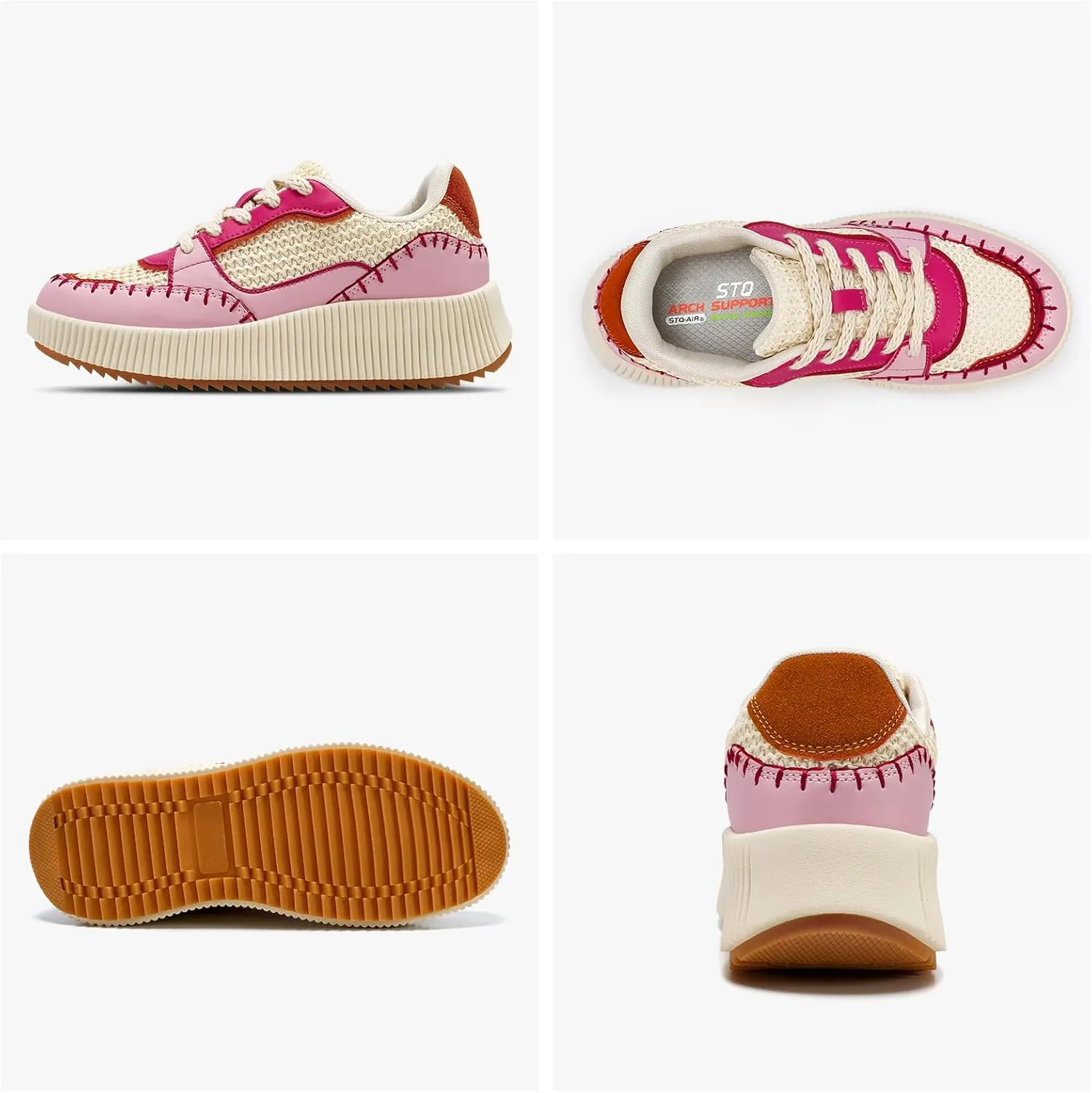STQ Platform Sneakers Women Fashion Shoes 2024 Orthopedic Walking Shoes with Plantar Fasciitis
