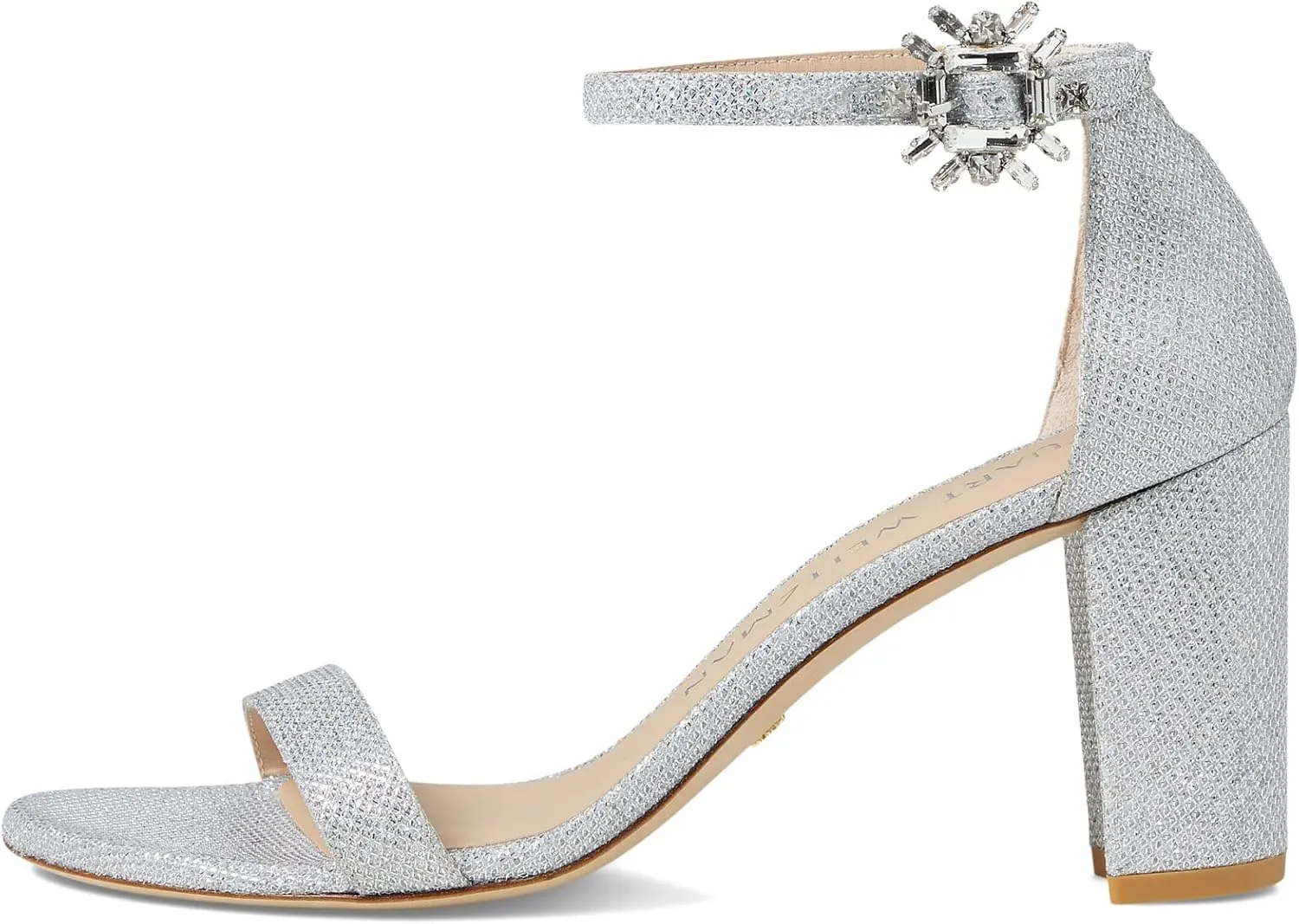 Stuart Weitzman Nearlynude Crystal Nova Sandal