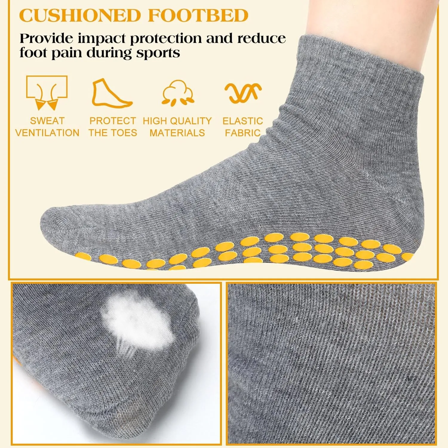 Sureio 50 Pairs Non Slip Slipper Socks with Grips Men's Anti Skid Yoga Socks with Gripper Workout Pilates Hospital