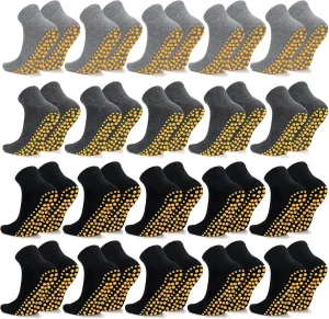 Sureio 50 Pairs Non Slip Slipper Socks with Grips Men's Anti Skid Yoga Socks with Gripper Workout Pilates Hospital