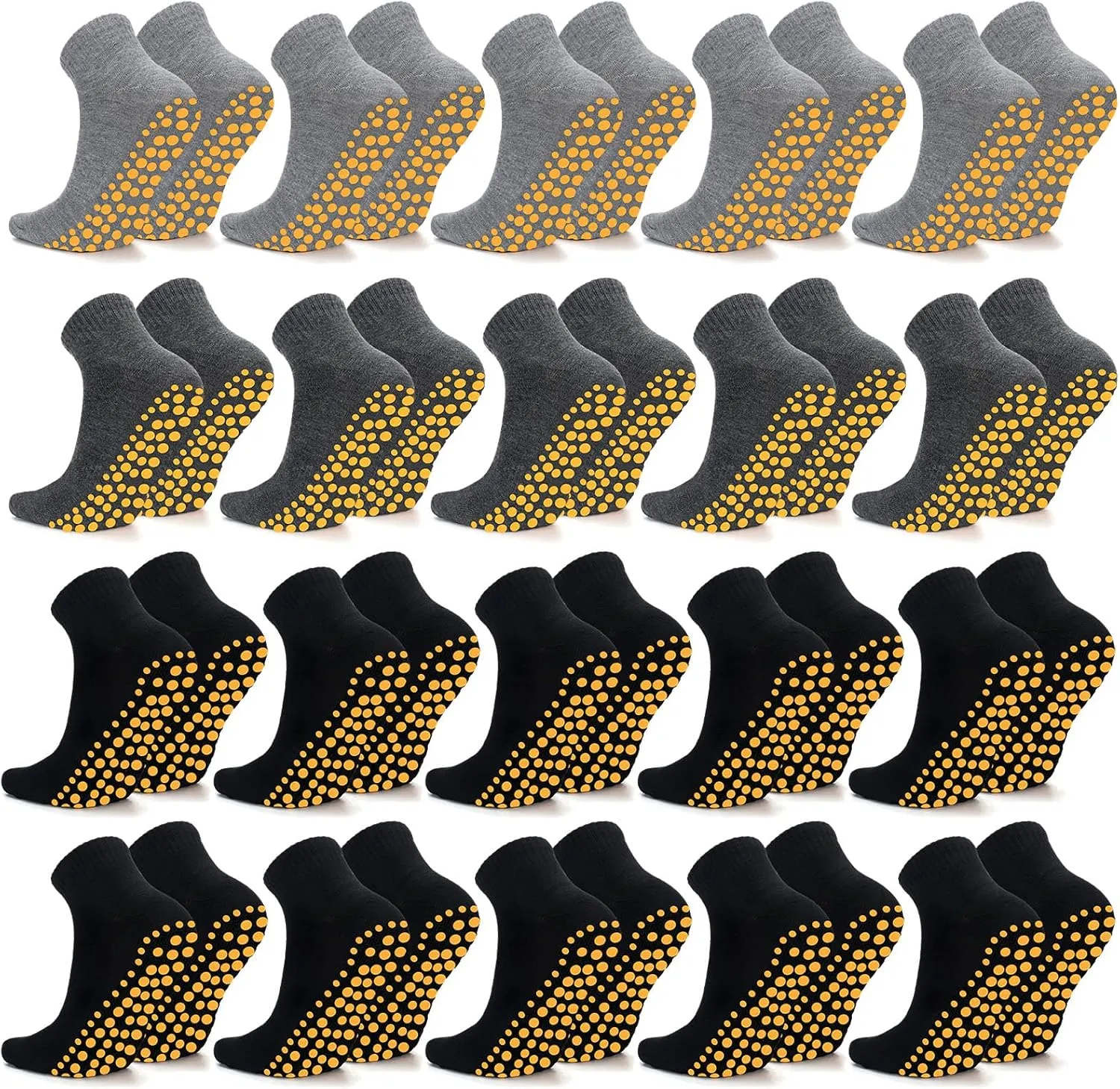 Sureio 50 Pairs Non Slip Slipper Socks with Grips Men's Anti Skid Yoga Socks with Gripper Workout Pilates Hospital