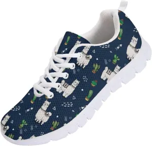 SYtrade Women's Running Shoes Lace Up Walking Tennis Sneakers White Sole
