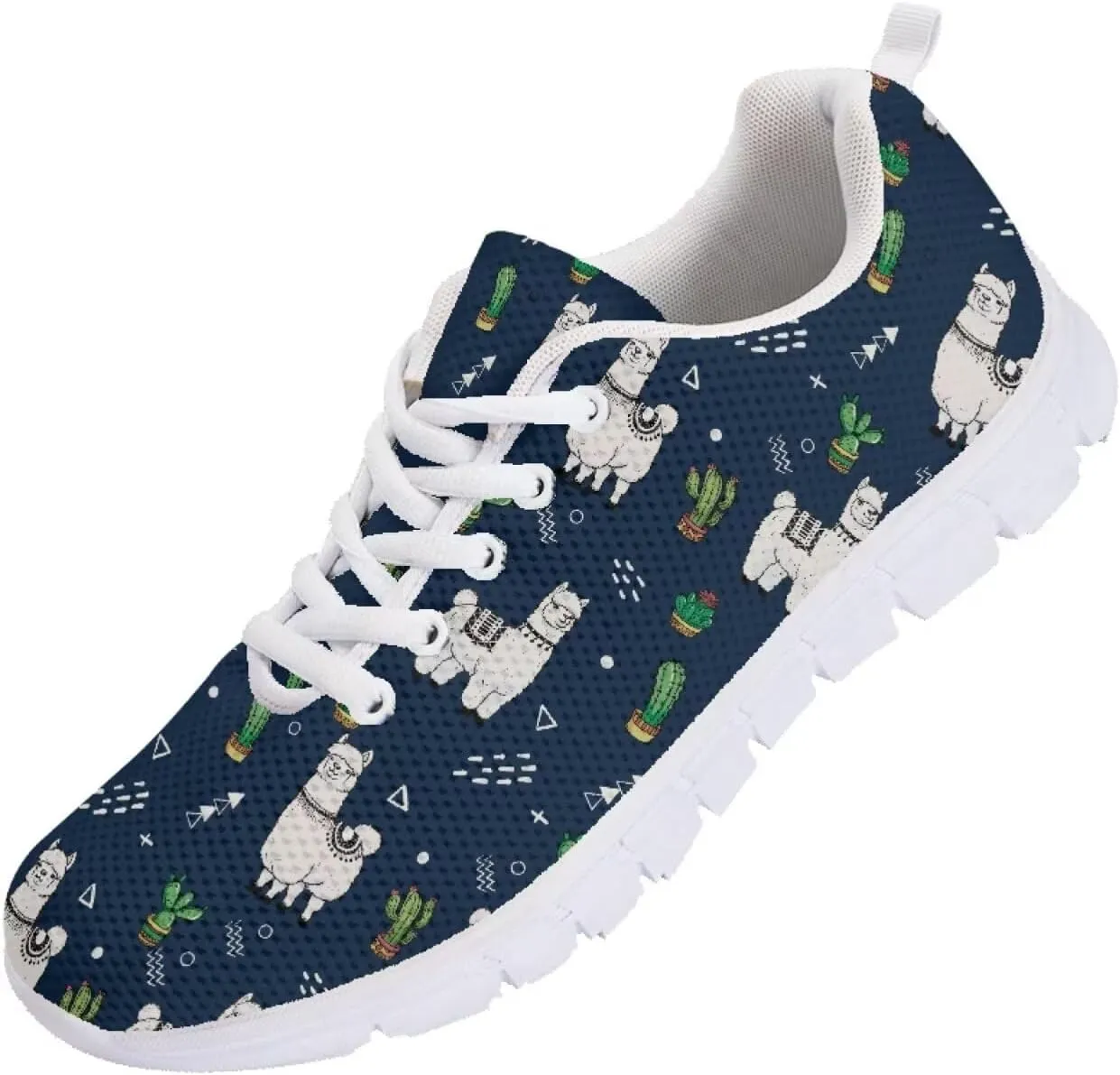 SYtrade Women's Running Shoes Lace Up Walking Tennis Sneakers White Sole