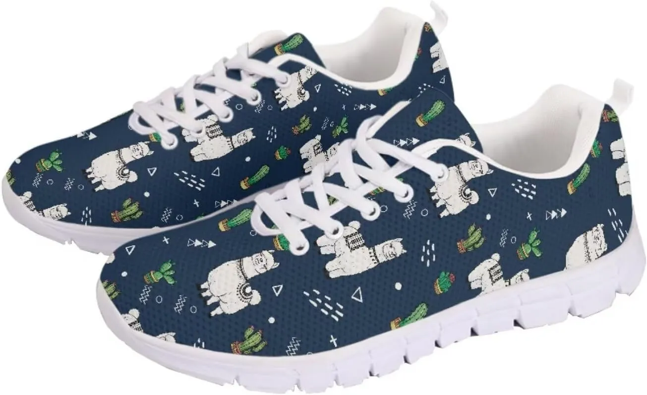 SYtrade Women's Running Shoes Lace Up Walking Tennis Sneakers White Sole