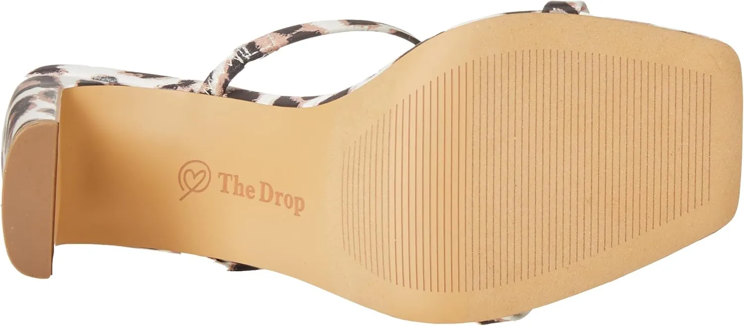 The Drop Women's Avery Square Toe Two Strap High Heeled Sandal