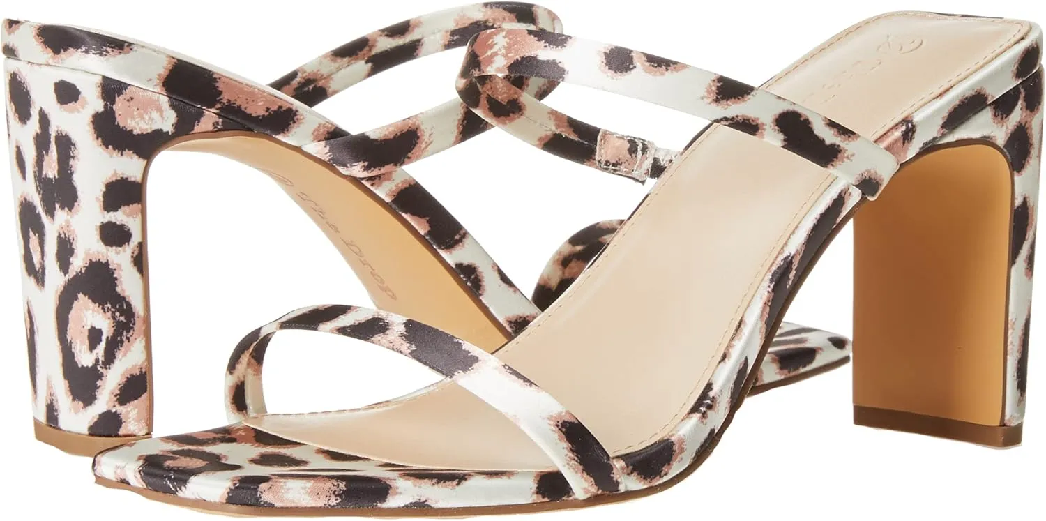 The Drop Women's Avery Square Toe Two Strap High Heeled Sandal
