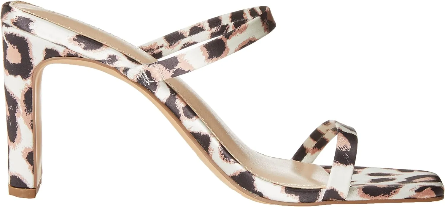 The Drop Women's Avery Square Toe Two Strap High Heeled Sandal