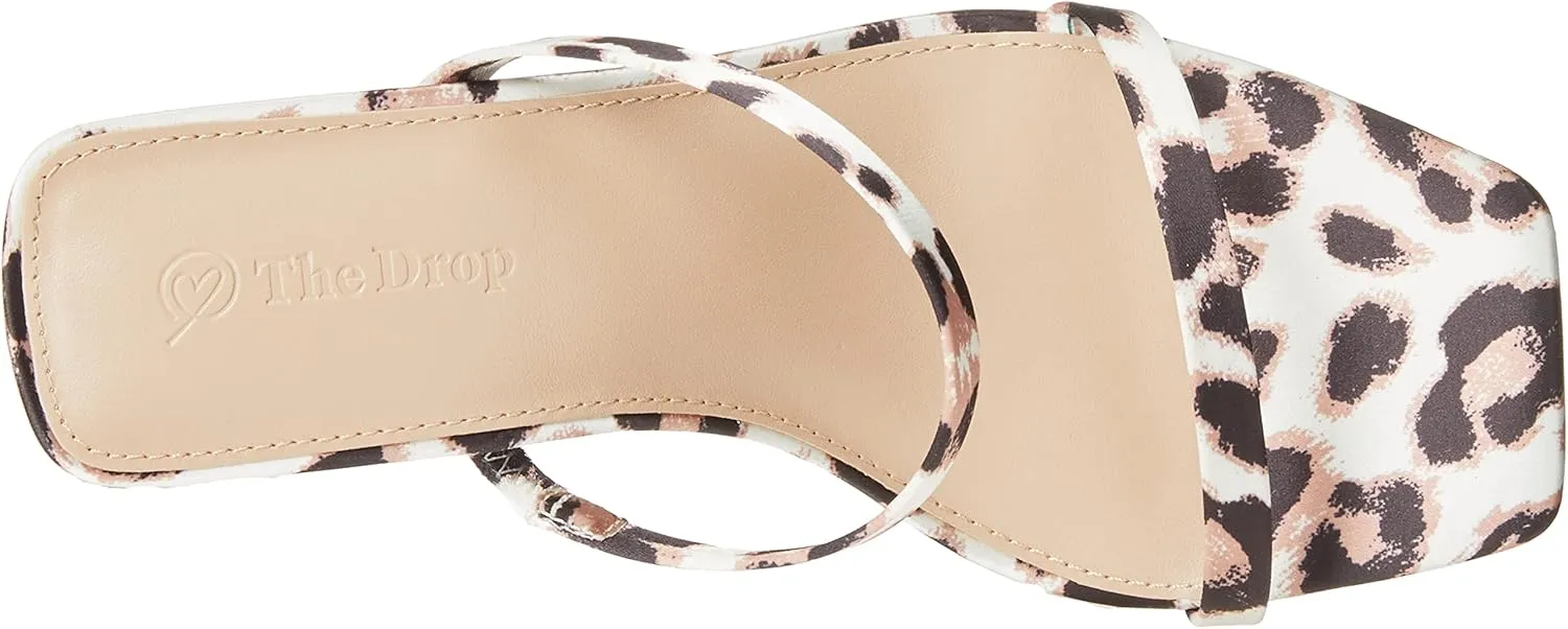 The Drop Women's Avery Square Toe Two Strap High Heeled Sandal