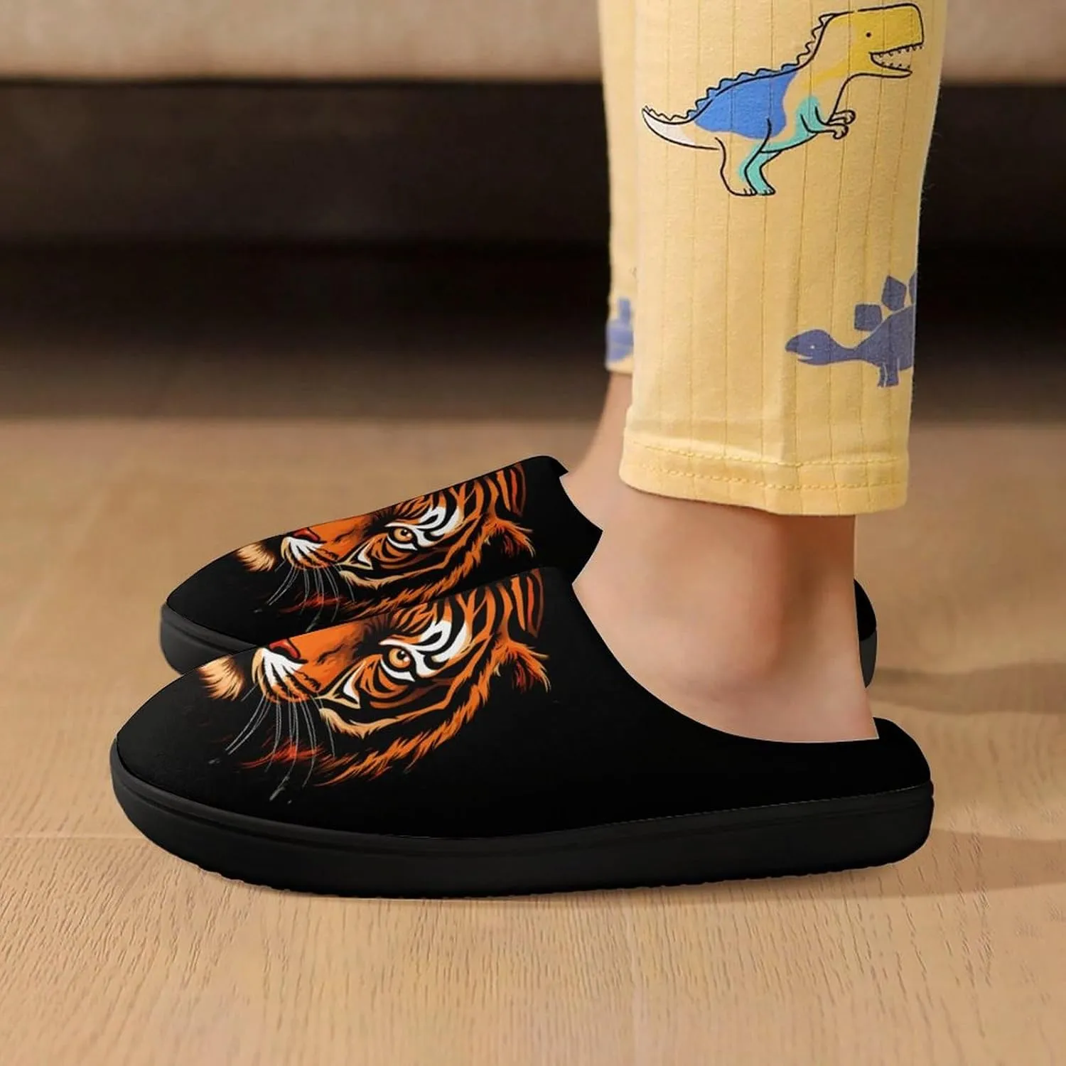 Tiger Kids Slippers for Girls Boys Winter Warm Plush Slip On House Slippers for Indoor Outdoor