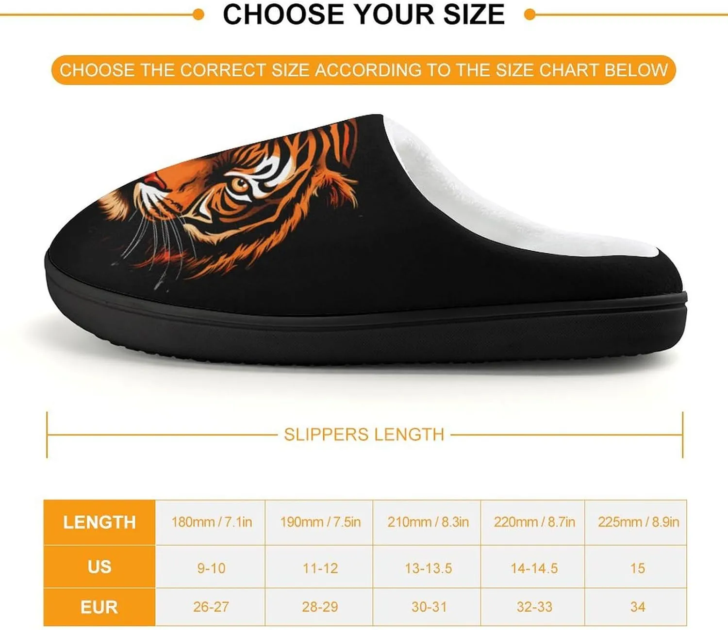 Tiger Kids Slippers for Girls Boys Winter Warm Plush Slip On House Slippers for Indoor Outdoor