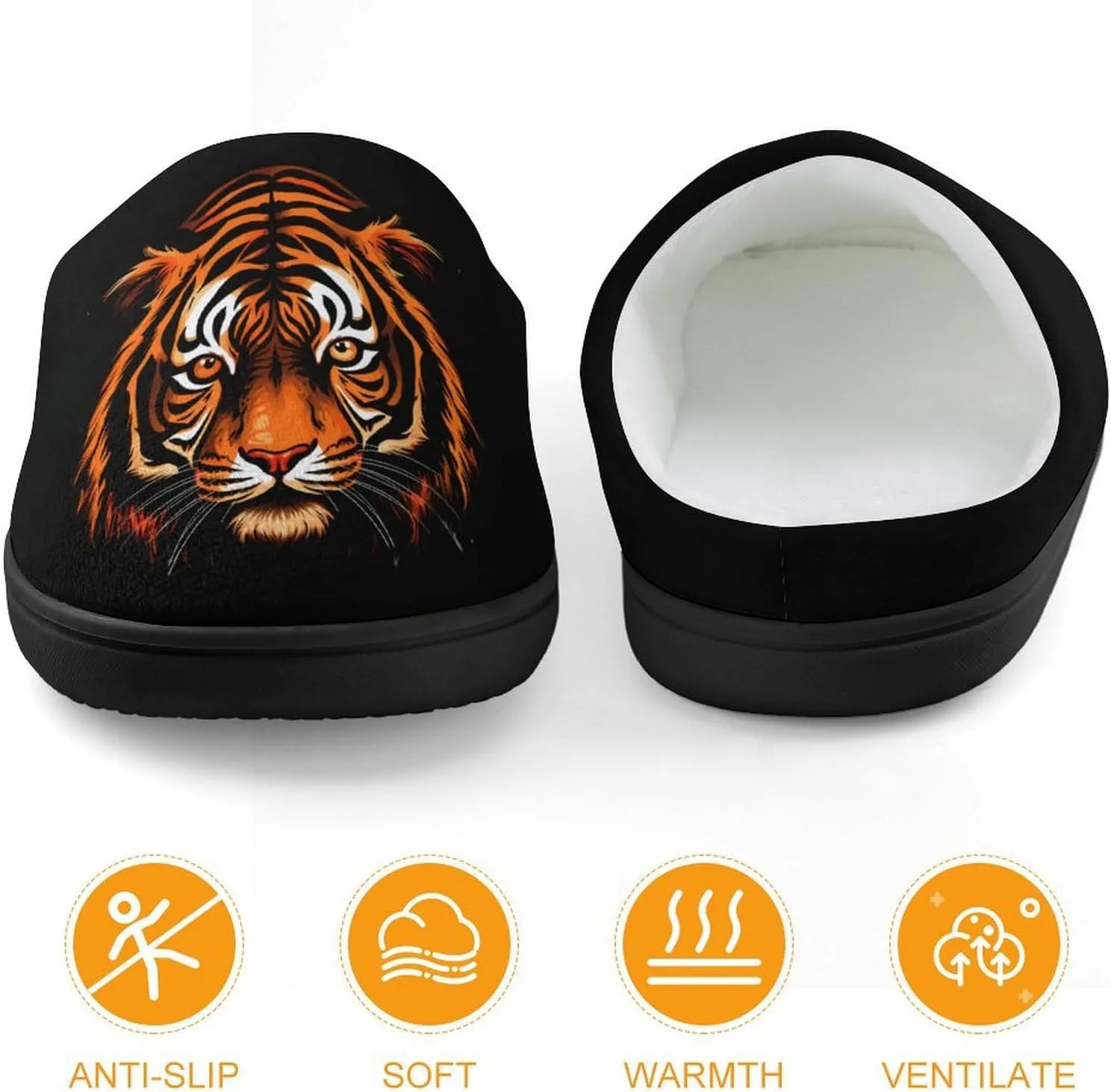 Tiger Kids Slippers for Girls Boys Winter Warm Plush Slip On House Slippers for Indoor Outdoor