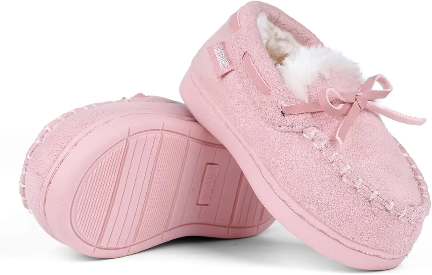 Toddler Kids' Moccasin House Shoe with Indoor Outdoor Memory Foam Sole Protection Slipper U722WLFX-0914