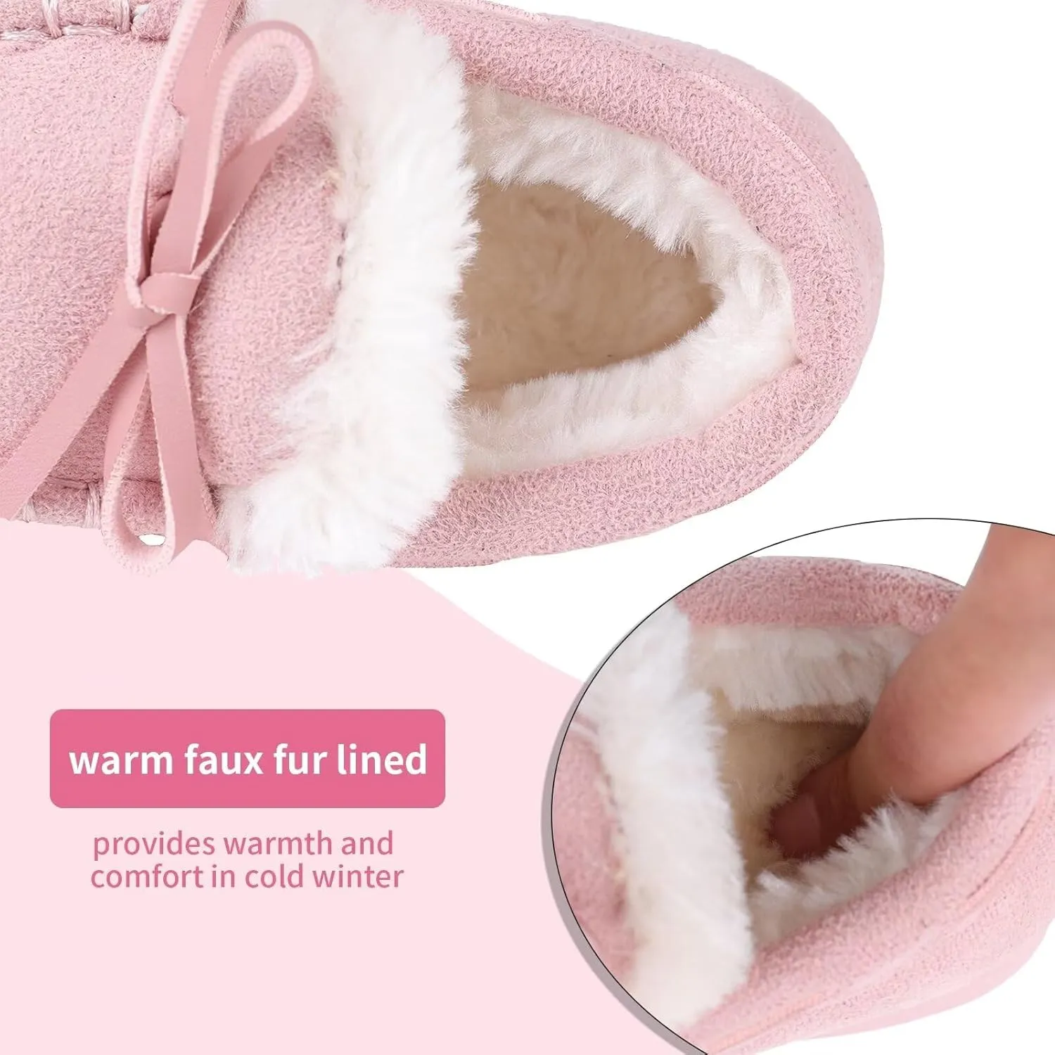 Toddler Kids' Moccasin House Shoe with Indoor Outdoor Memory Foam Sole Protection Slipper U722WLFX-0914