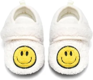 Toddler Smiley Face Slippers Boys Girls House Indoor Non Slip Shoes Warm Cozy Socks for Baby Kids