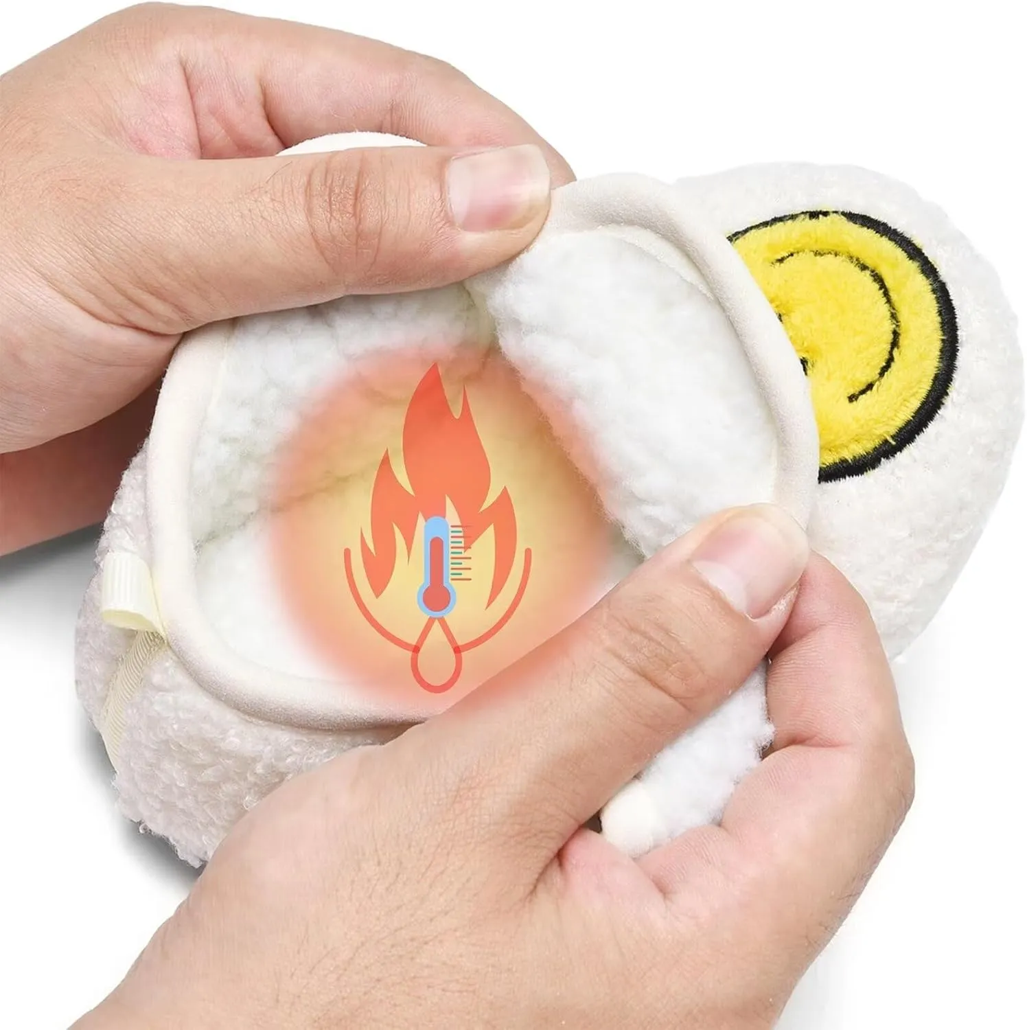 Toddler Smiley Face Slippers Boys Girls House Indoor Non Slip Shoes Warm Cozy Socks for Baby Kids