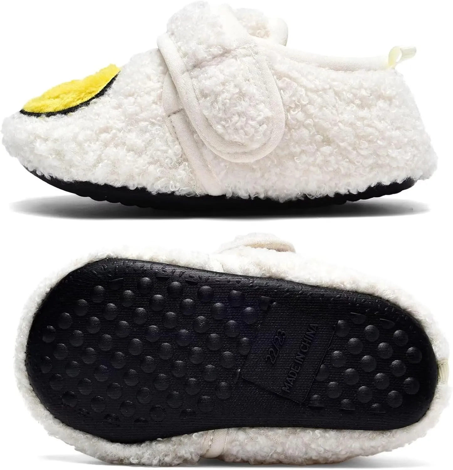 Toddler Smiley Face Slippers Boys Girls House Indoor Non Slip Shoes Warm Cozy Socks for Baby Kids