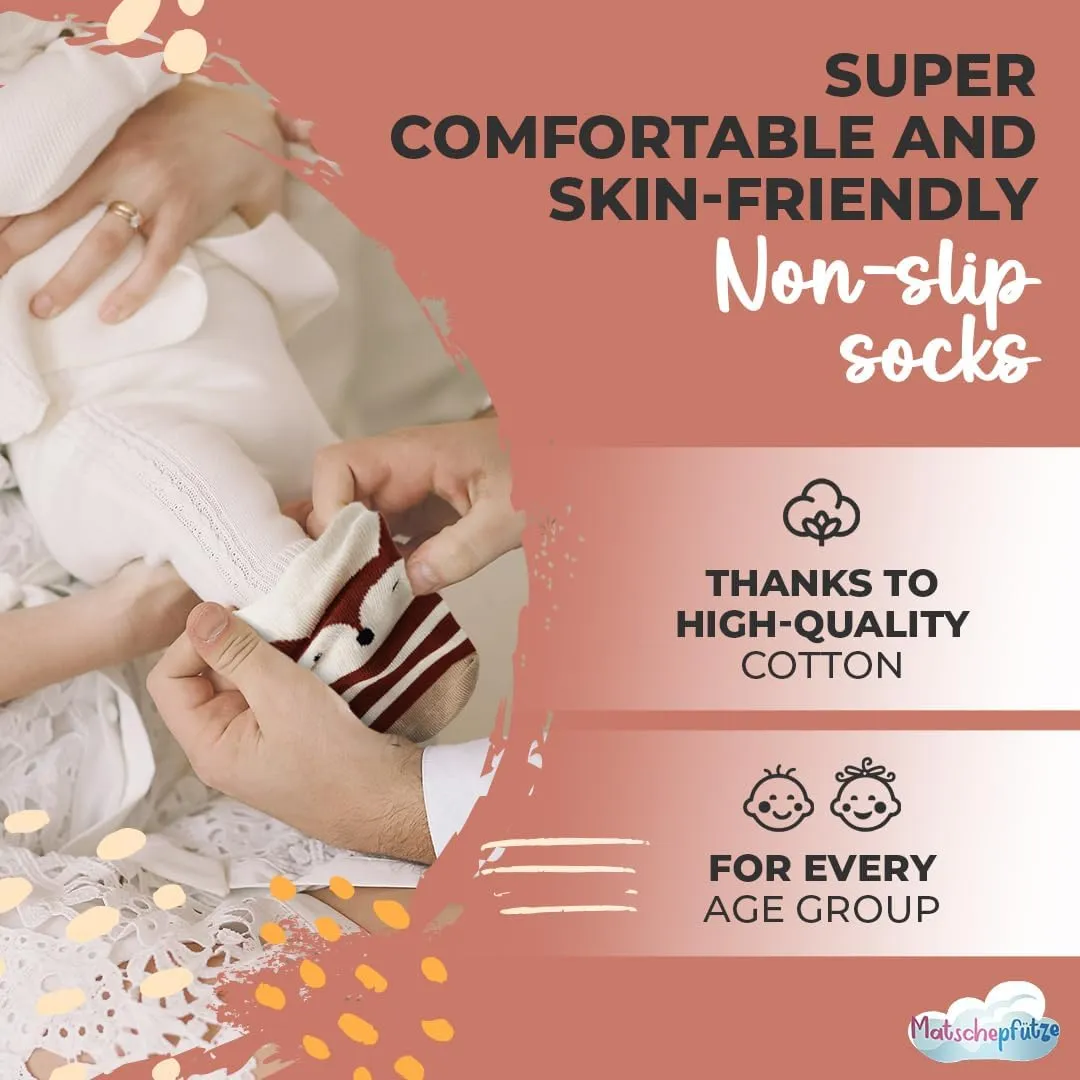 Toddler Socks with Grippers - Cotton Non Slip Socks Baby - Baby Nonslip Socks - Baby Grip Socks - Infant Socks