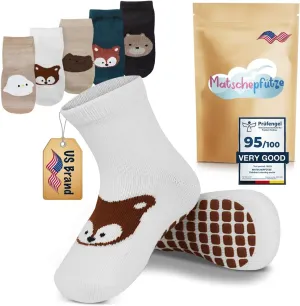 Toddler Socks with Grippers - Cotton Non Slip Socks Baby - Baby Nonslip Socks - Baby Grip Socks - Infant Socks