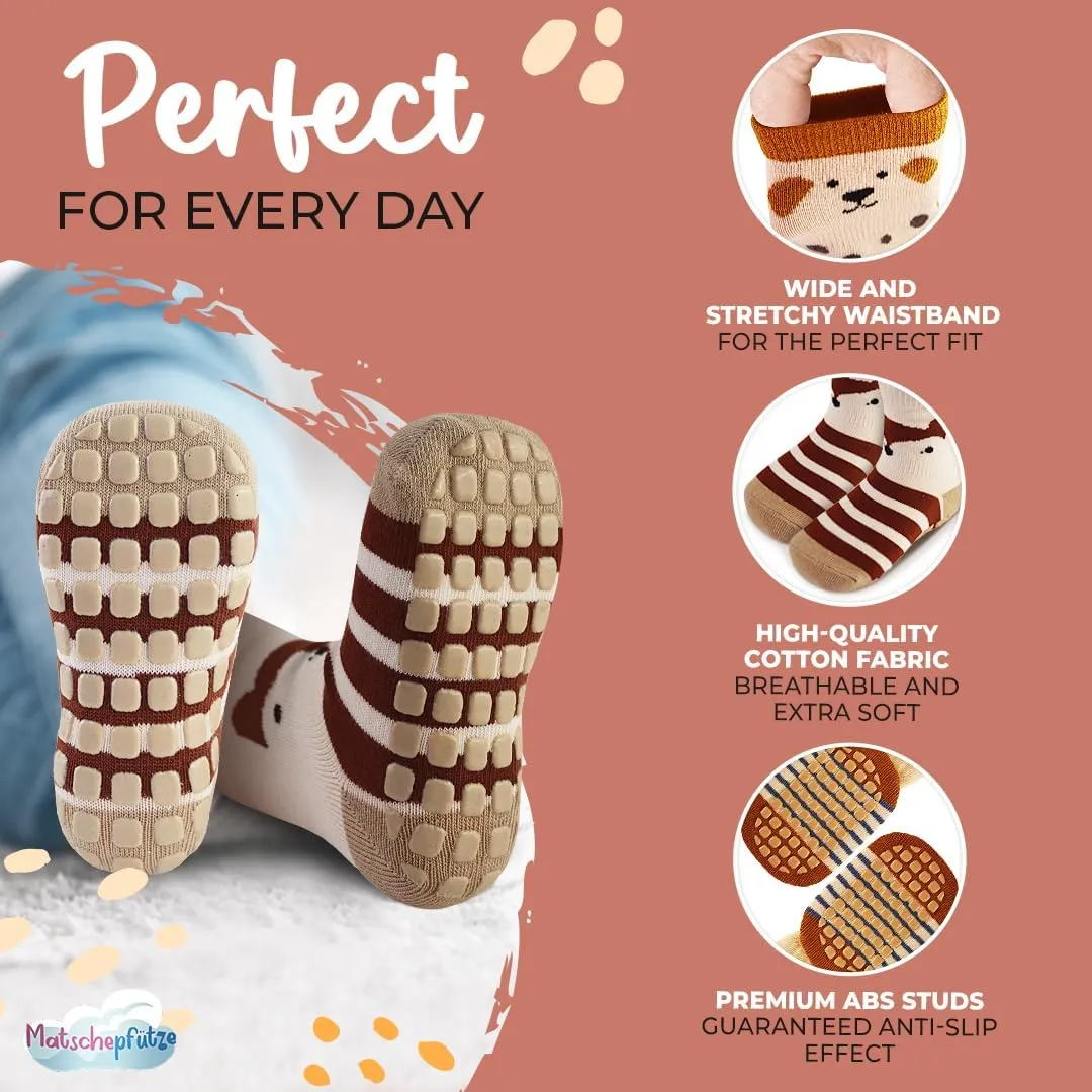 Toddler Socks with Grippers - Cotton Non Slip Socks Baby - Baby Nonslip Socks - Baby Grip Socks - Infant Socks