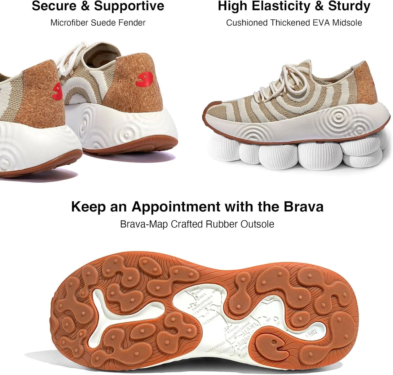 UIN Men's Platform Walking Shoes Casual Comfortable Art Painted Travel Fashion Sneaker Brava