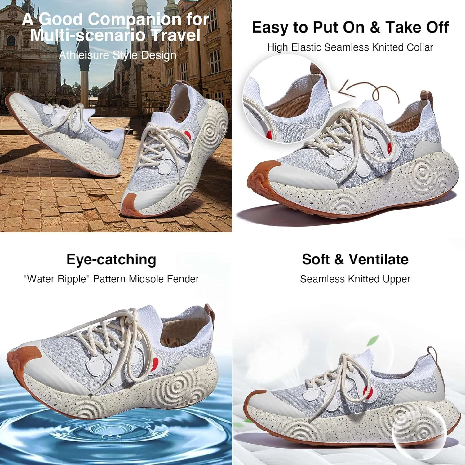 UIN Men's Platform Walking Shoes Casual Comfortable Art Painted Travel Fashion Sneaker Brava