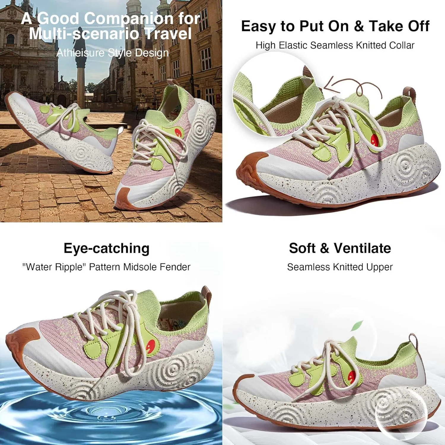 UIN Women's Platform Walking Shoes Casual Comfortable Art Painted Travel Fashion Sneaker Brava