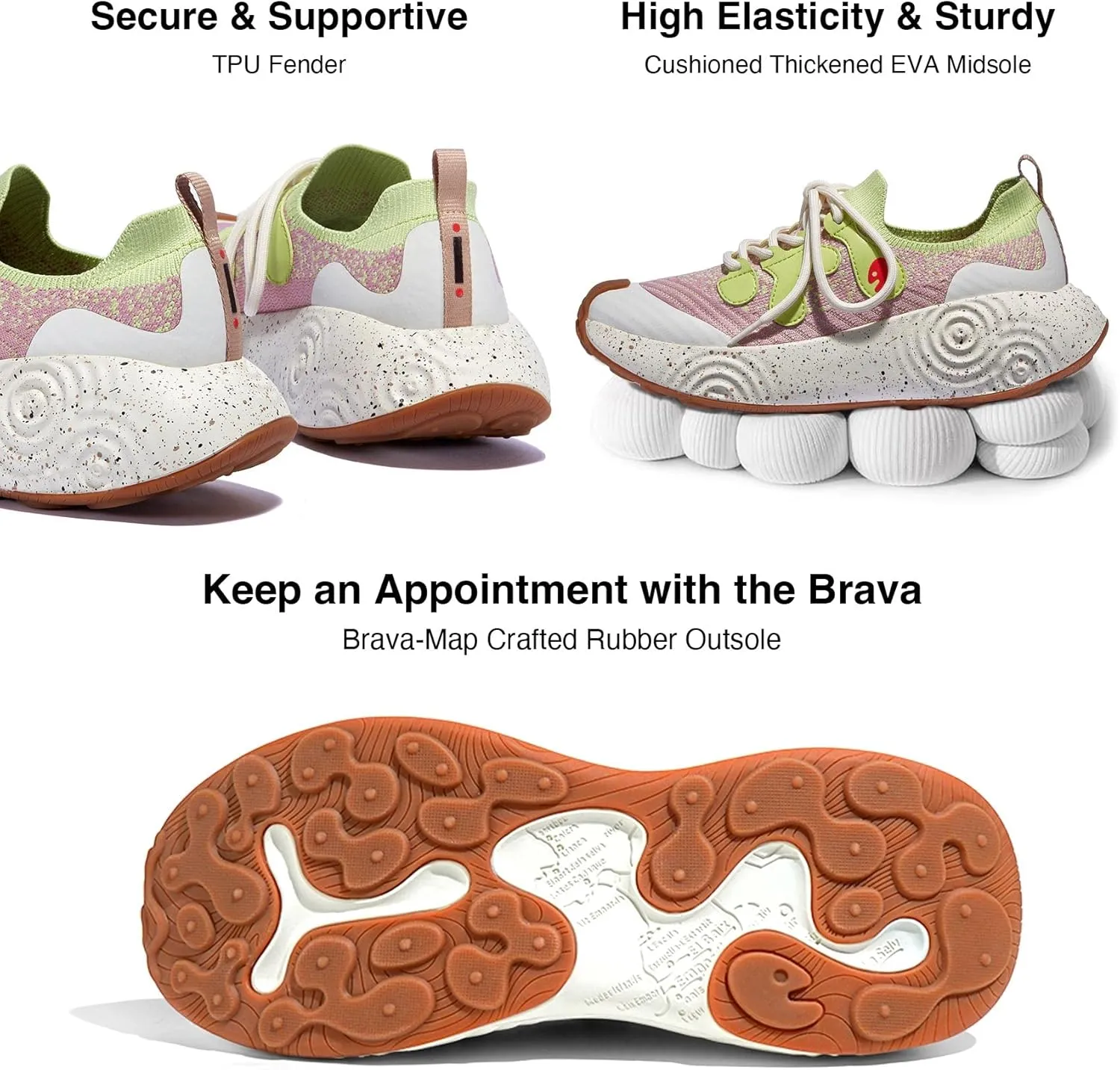 UIN Women's Platform Walking Shoes Casual Comfortable Art Painted Travel Fashion Sneaker Brava