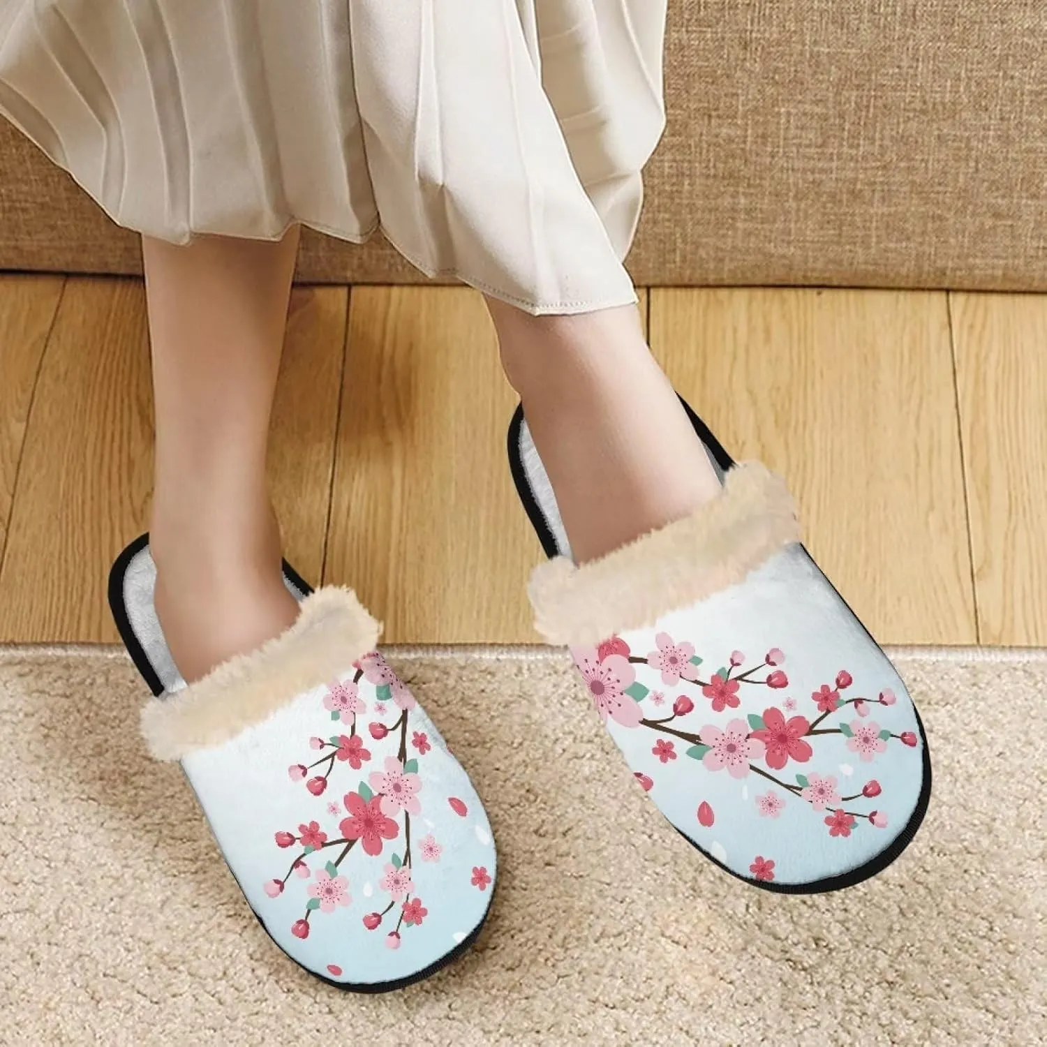 Unisex Plush House Shoes Women Warm Slippers Indoor Slipper for Home Wear Mens House Slippers for Fall Winter