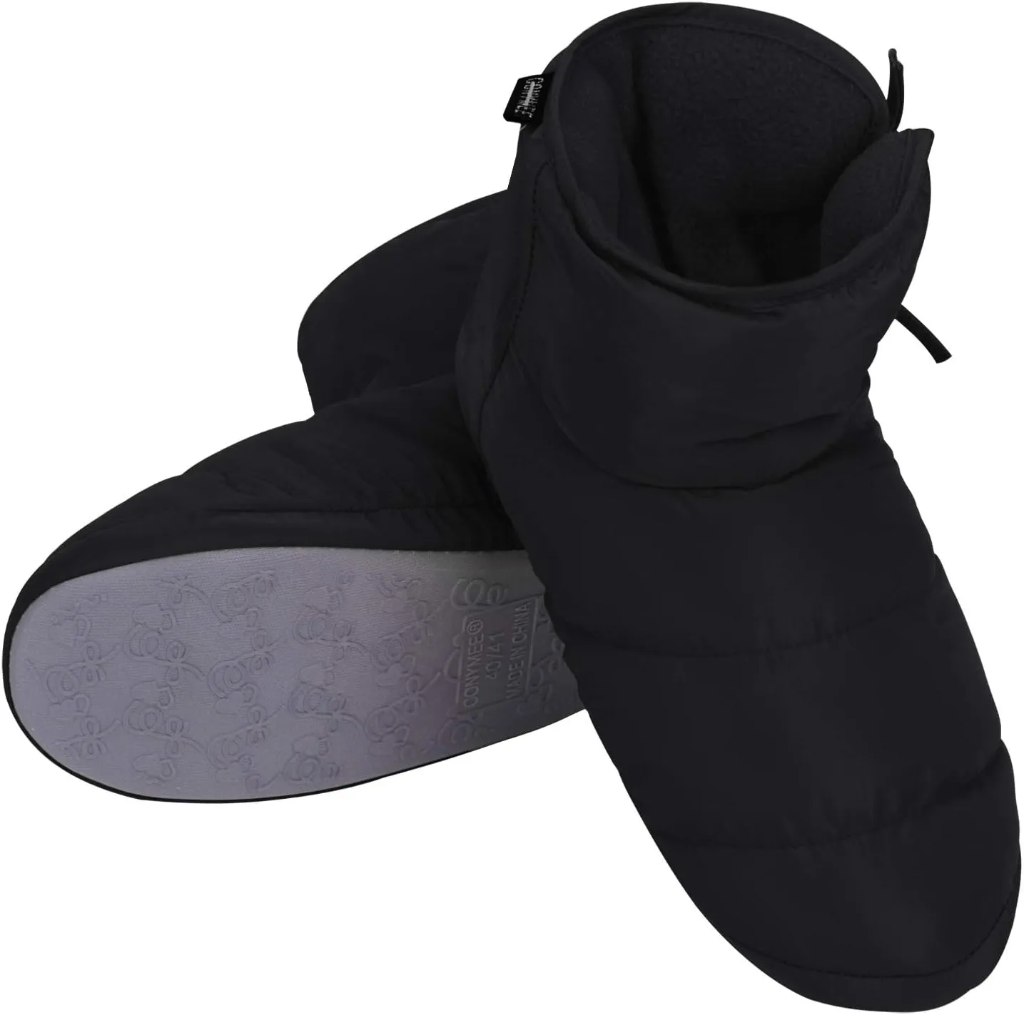 Unisex Winter Quilted Down Slipper Indoor Warm Cozy Slipper Boots Snow Booties Cotton Shoes for Women Men
