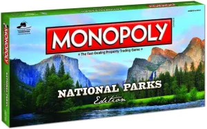USAOPOLY Monopoly National Parks Edition Board Game | Themed National Park Monopoly Game | Buy, Sell & Trade Iconic Parks Like Yellowstone & The Grand Canyon |Themed Monopoly Game