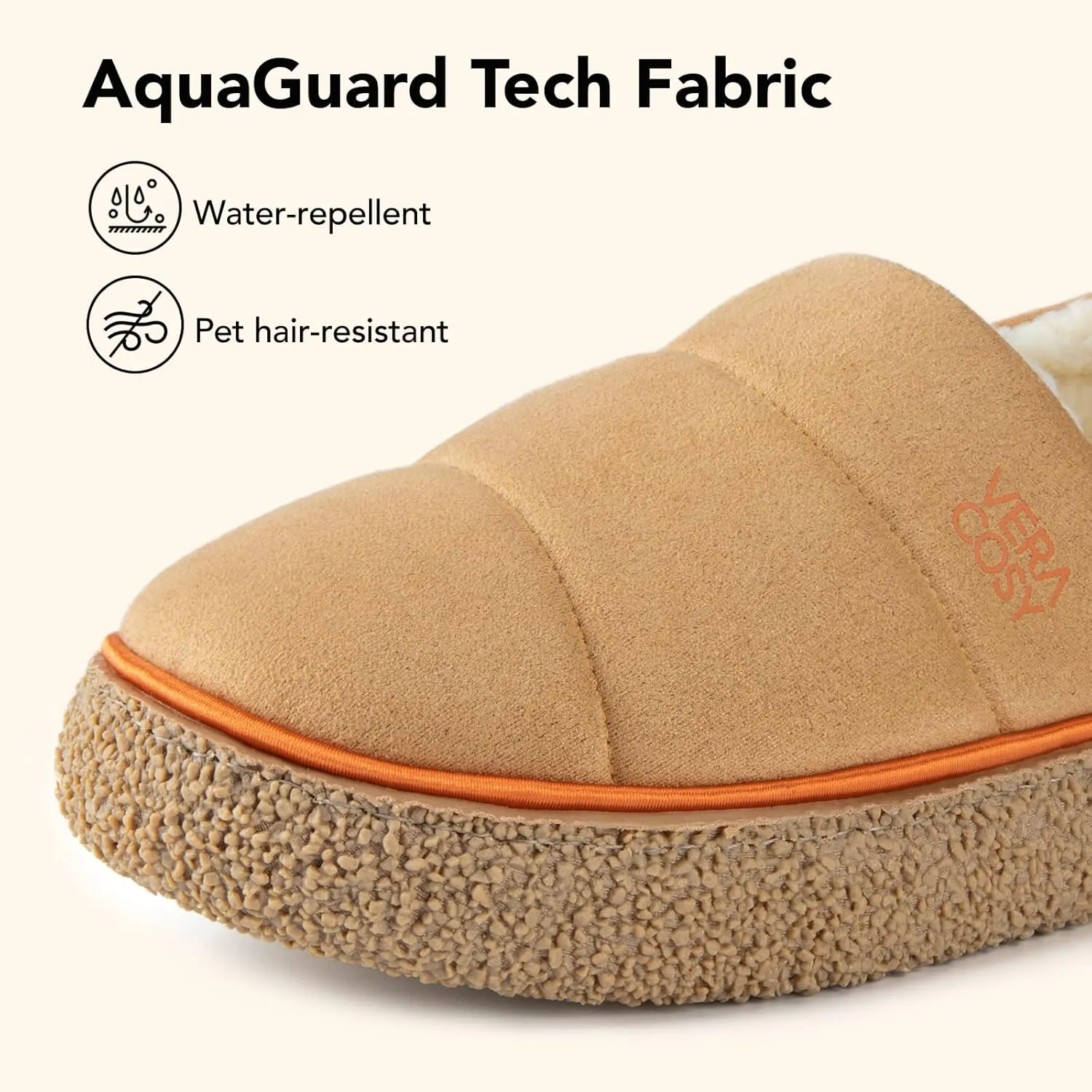 VeraCosy Women's Quilted Closed-back Slippers Technical Fabrics Warm Soft Comfy Non-slip Memory Foam Indoor House Shoes