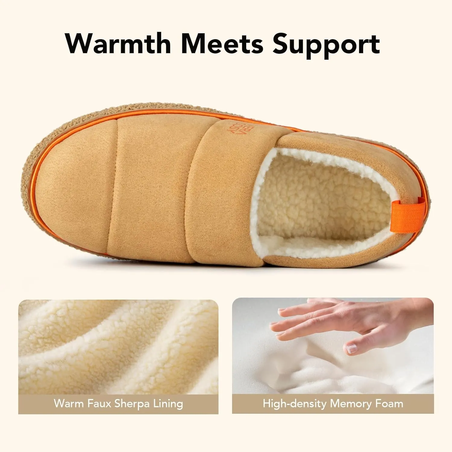 VeraCosy Women's Quilted Closed-back Slippers Technical Fabrics Warm Soft Comfy Non-slip Memory Foam Indoor House Shoes