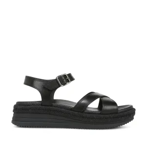 Vionic Mar Strappy Platform Sandal in Black