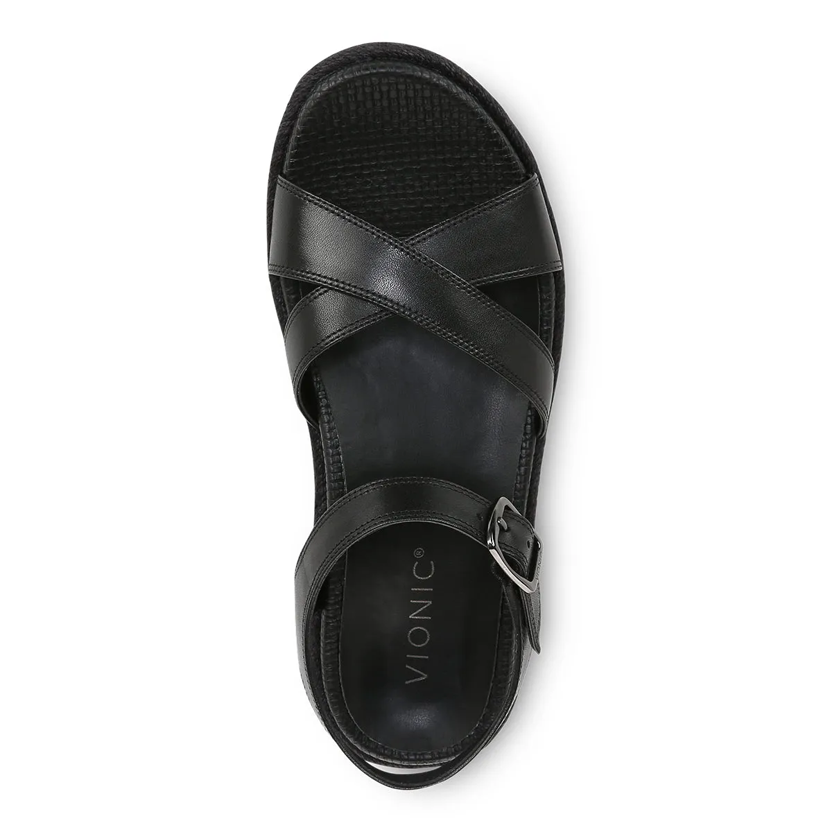 Vionic Mar Strappy Platform Sandal in Black