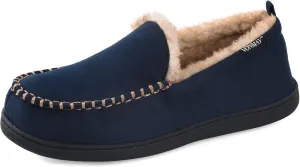VONMAY Men's Moccasin Slippers Fuzzy House Shoes Fluffy Fur Home Warm Memory Foam Indoor Outdoor