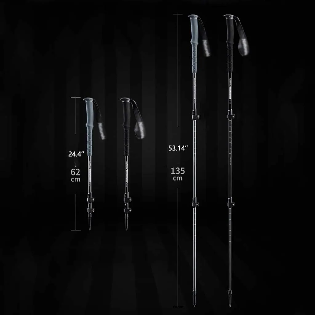 Walking Sticks Trekking Poles Hiking Poles - Aluminum 7075 Adjustable Hiking Walking Sticks, Expandable to 53" for Hiking Camping Trekking Poles (Color : A)