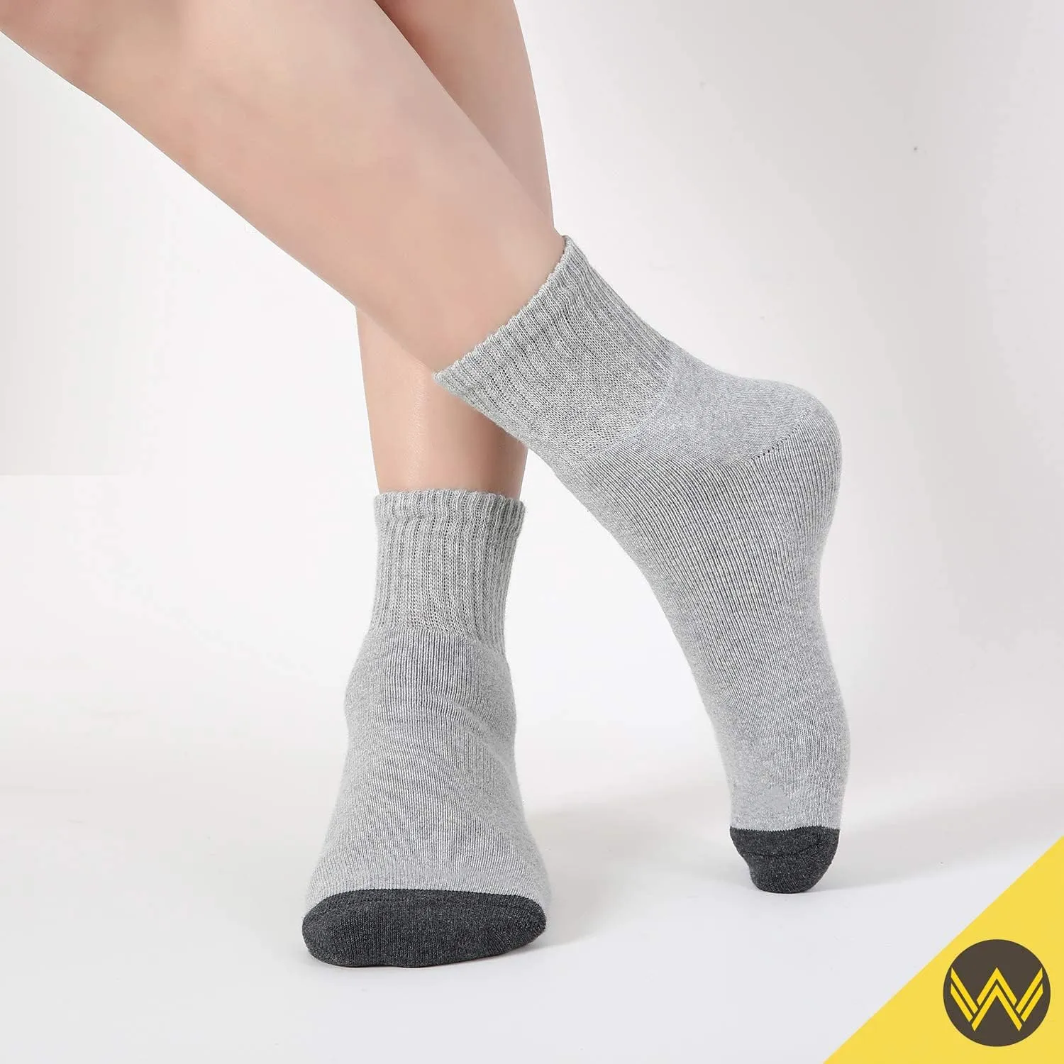 WANDER Men's Athletic Ankle Socks 3/8 Pairs Thick Cushion Running Socks for Men&Women Cotton Socks 6-9/9-12/12-15
