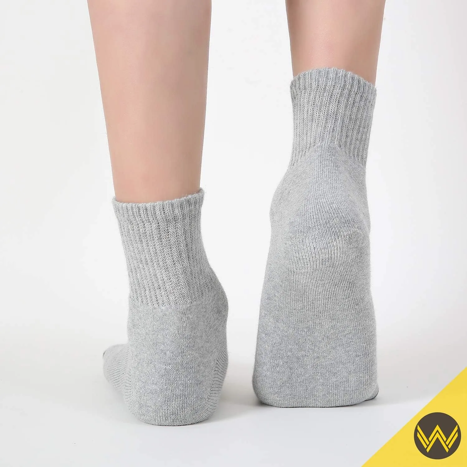 WANDER Men's Athletic Ankle Socks 3/8 Pairs Thick Cushion Running Socks for Men&Women Cotton Socks 6-9/9-12/12-15