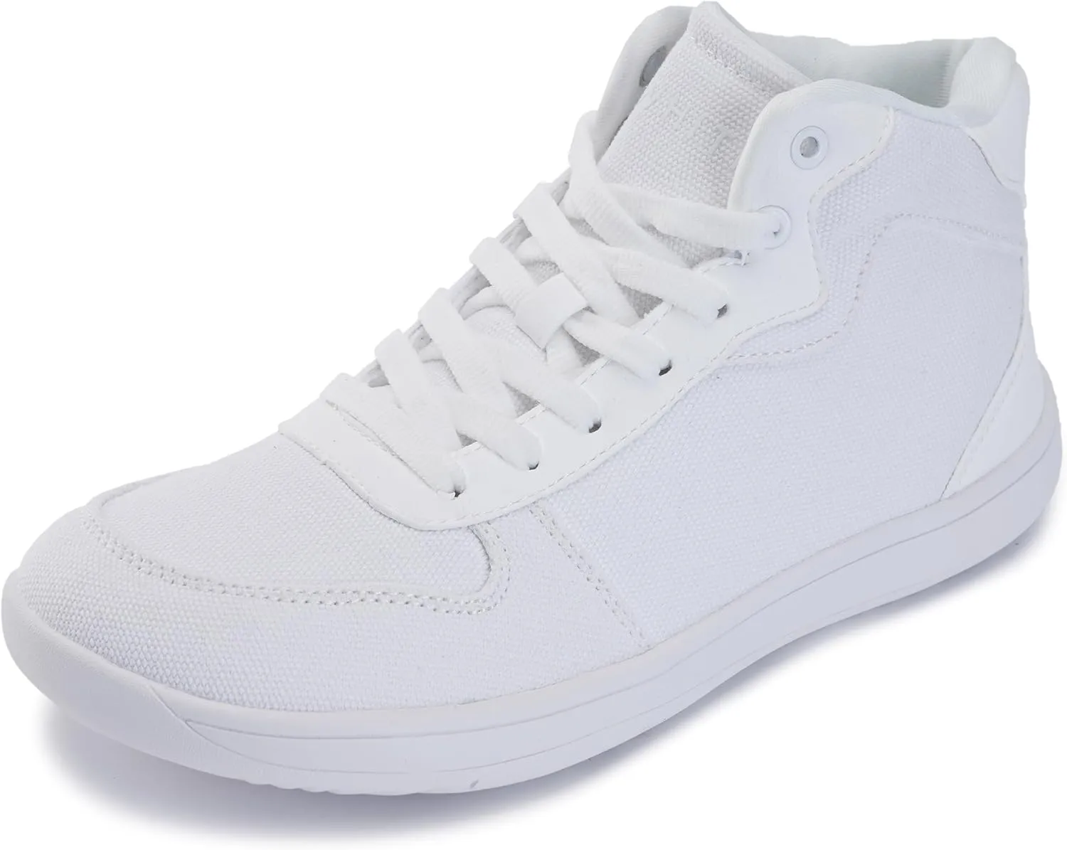 WHITIN Women's Mid-Top Wide Toe Box Minimalist Barefoot Shoes Zero Drop Size 9 Walking Road Running Athletic Female Width Sneaker All White 41