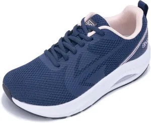 Wide Toe Box Womens Air Walking Shoes Arch Support Plantar Fasciitis Shoes Orthotic Tennis Sneaker for Heel Foot Pain Relief NavyPink Size 8