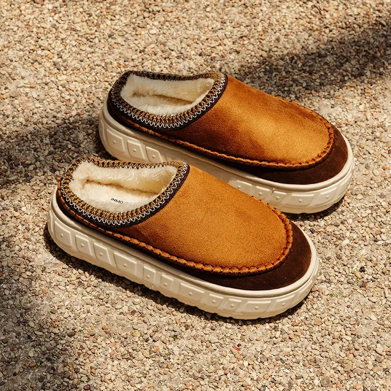 Without Heel-covered Hair Half Slipper Cotton Shoes Cashmere Warm Boots
