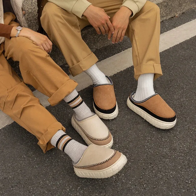 Without Heel-covered Hair Half Slipper Cotton Shoes Cashmere Warm Boots